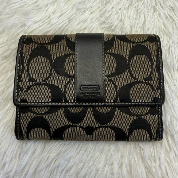 Coach Black Canvas Wallet - Picture 1 of 11